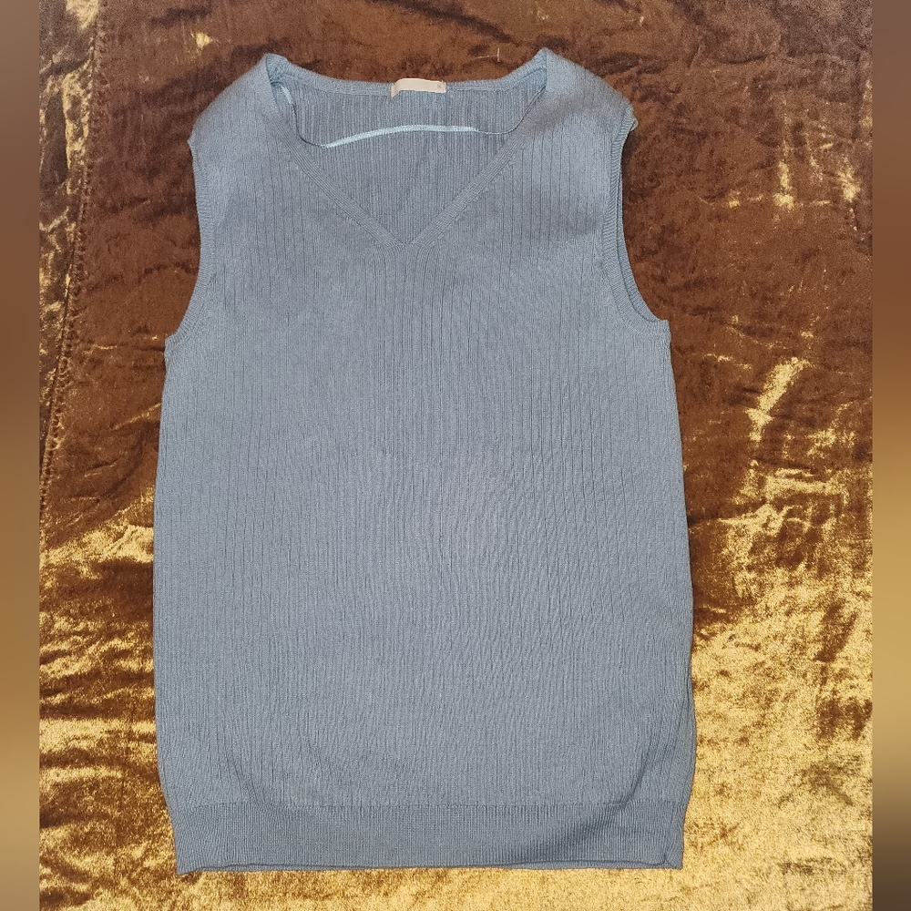 GU by Uniqlo Blue/ Grey Ribbed Top SIX FOR $30💙